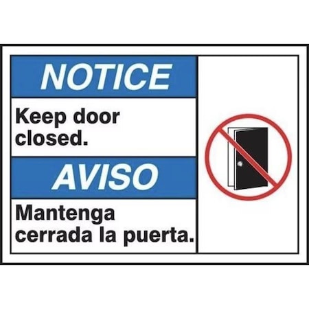 Accuform BILINGUAL ANSI SIGN  DOOR 10 in x 14 in MTAS802XP